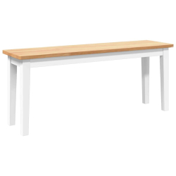 Ławka 110 cm Biała lite drewno guma
