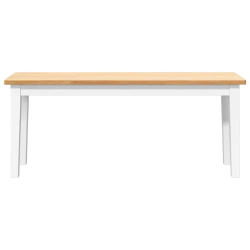 Ławka 110 cm Biała lite drewno guma