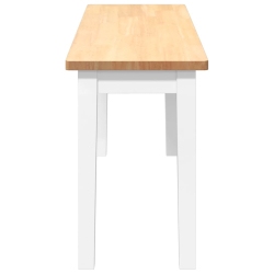Ławka 110 cm Biała lite drewno guma