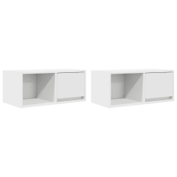 Szafki RTV 2 szt. Białe 60x31x25,5 cm Drewno klejone