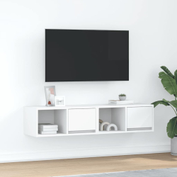 Szafki RTV 2 szt. Białe 60x31x25,5 cm Drewno klejone