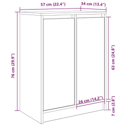 Szafka na buty Biała 57x34x76 cm Drewno klejone