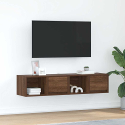 Szafki RTV 2 szt. Brązowy dąb 60x31x25,5 cm Drewno klejone
