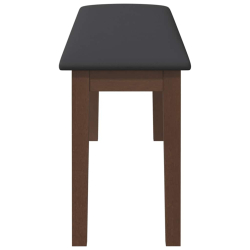 Ławka 110 cm Brązowa lite drewno guma