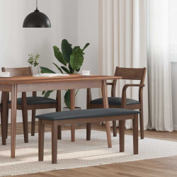 Ławka 110 cm Brązowa lite drewno guma