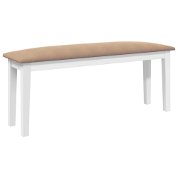 Ławka 110 cm Biała lite drewno guma