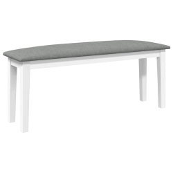 Ławka 110 cm Biała lite drewno guma