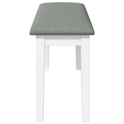 Ławka 110 cm Biała lite drewno guma