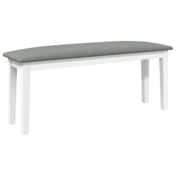 Ławka 110 cm Biała lite drewno guma