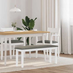 Ławka 110 cm Biała lite drewno guma