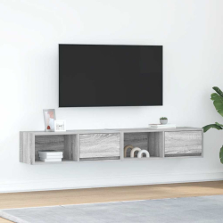 Szafki RTV 2 szt. Szary Sonoma 80x31x25,5 cm Drewno klejone