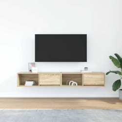 Szafki RTV 2 szt. Dąb Sonoma 80x31x25,5 cm Drewno klejone