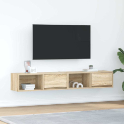 Szafki RTV 2 szt. Dąb Sonoma 80x31x25,5 cm Drewno klejone