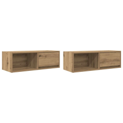 Szafki RTV 2 szt. Dąb Artisan 80x31x25,5 cm Drewno klejone