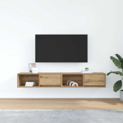 Szafki RTV 2 szt. Dąb Artisan 80x31x25,5 cm Drewno klejone