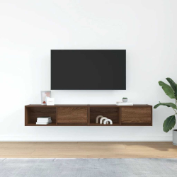 Szafki RTV 2 szt. Brązowy dąb 80x31x25,5 cm Drewno klejone