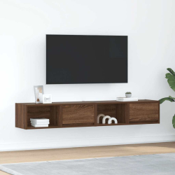 Szafki RTV 2 szt. Brązowy dąb 80x31x25,5 cm Drewno klejone