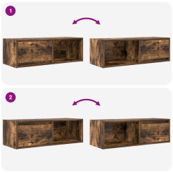 Szafka RTV Dąb wędzony 80x31x25,5 cm Drewno klejone