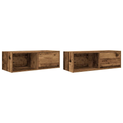 Szafki RTV 2 szt. Stare drewno 80x31x25,5 cm Drewno klejone