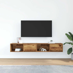 Szafki RTV 2 szt. Stare drewno 80x31x25,5 cm Drewno klejone