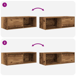 Szafki RTV 2 szt. Stare drewno 80x31x25,5 cm Drewno klejone
