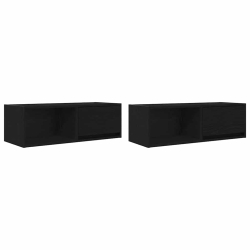 Szafki RTV 2 szt. Dąb czarny 80x31x25,5 cm Drewno klejone