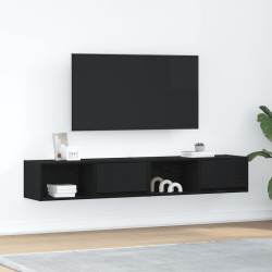 Szafki RTV 2 szt. Dąb czarny 80x31x25,5 cm Drewno klejone