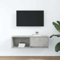 Szafka RTV Betonowa Szara 80x31x25,5 cm Drewno klejone
