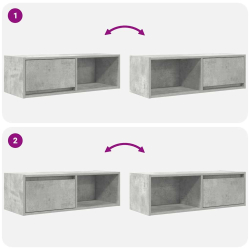 Szafka RTV Betonowa Szara 80x31x25,5 cm Drewno klejone