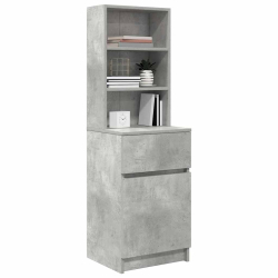 Szafka nocna Beton Szary 39x35x125 cm Drewno klejone