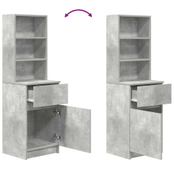 Szafka nocna Beton Szary 39x35x125 cm Drewno klejone