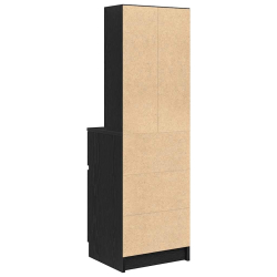 Szafka nocna Czarna 39x35x125 cm Drewno klejone