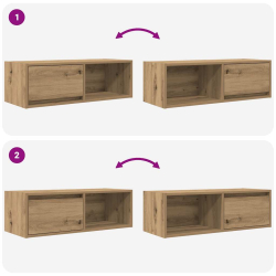 Szafka RTV Artisan Oak 80x31x25,5 cm Drewno klejone
