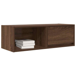 Szafka RTV Brązowy Dąb 80x31x25,5 cm Drewno klejone
