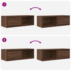 Szafka RTV Brązowy Dąb 80x31x25,5 cm Drewno klejone