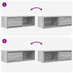 Szafka RTV Szara Sonoma 80x31x25,5 cm Drewno klejone