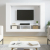 Szafka pod TV, biała, 152x22x113 cm, materiał drewnopochodny