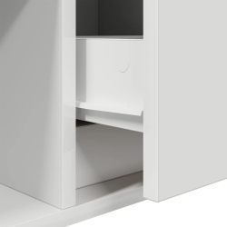 Szafka RTV Biała 80x31x25,5 cm Drewno klejone