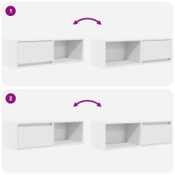 Szafka RTV Biała 80x31x25,5 cm Drewno klejone