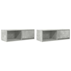 Szafki RTV 2 szt. Beton Szary 80x31x25,5 cm Drewno klejone
