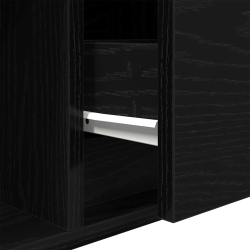 Szafka RTV Czarny Dąb 80x31x25,5 cm Drewno klejone