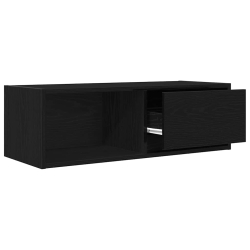 Szafka RTV Czarny Dąb 80x31x25,5 cm Drewno klejone
