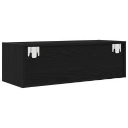 Szafka RTV Czarny Dąb 80x31x25,5 cm Drewno klejone