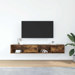 Szafki RTV 2 szt. Dąb wędzony 80x31x25,5 cm Drewno klejone