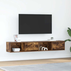 Szafki RTV 2 szt. Dąb wędzony 80x31x25,5 cm Drewno klejone
