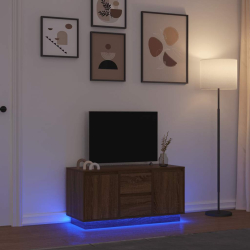 Szafka RTV z oświetleniem LED Brązowy Dąb 100x41x50 cm