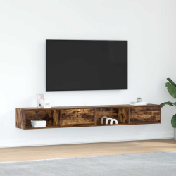 Szafki RTV 2 szt. Dąb wędzony 100x31x25,5 cm Drewno klejone
