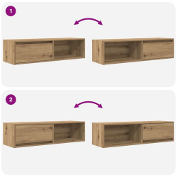 Szafka RTV Artisan Oak 100x31x25,5 cm Drewno klejone