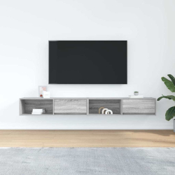Szafki RTV 2 szt. Szary Sonoma 100x31x25,5 cm Drewno klejone