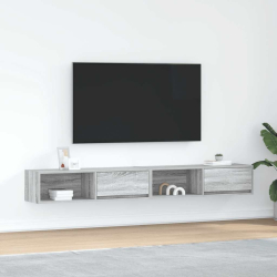 Szafki RTV 2 szt. Szary Sonoma 100x31x25,5 cm Drewno klejone